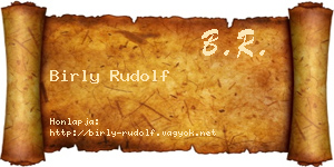 Birly Rudolf névjegykártya